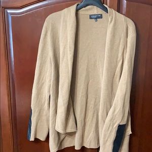Jones NY Tan Sweater with Faux Leather
